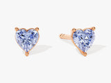 Heart Cut Birthstone Stud Earrings