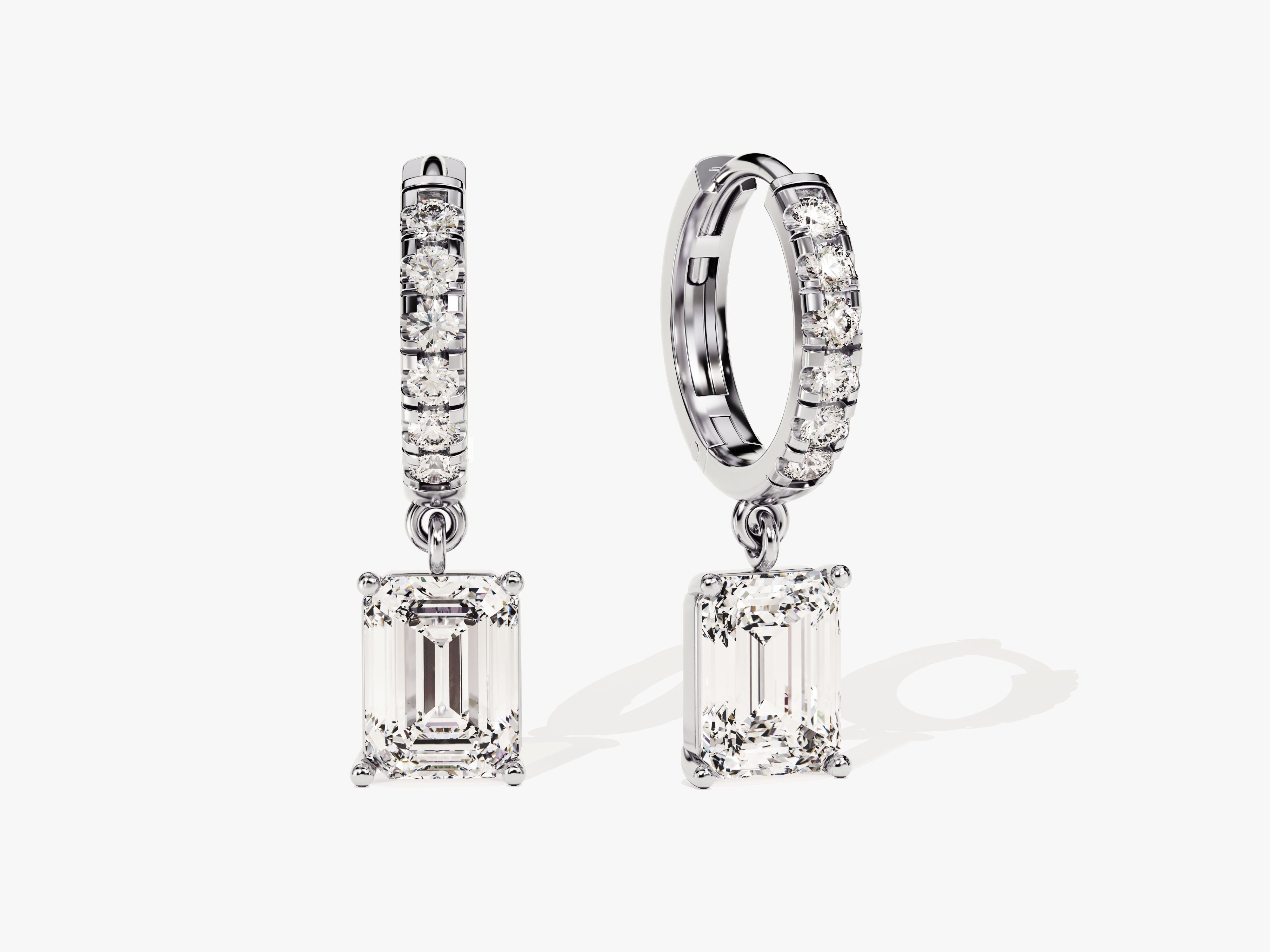 Emerald Cut Drop Earrings