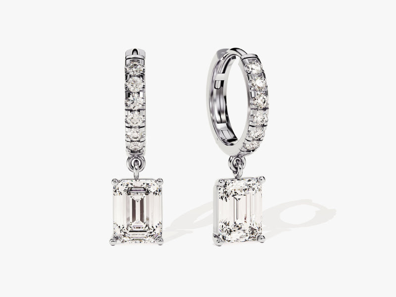 Emerald Cut Drop Earrings