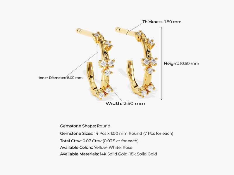 Floral Accent Hoop Earrings