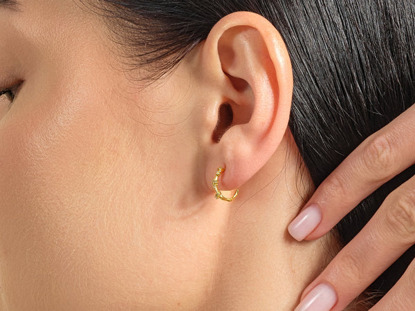 Floral Accent Hoop Earrings