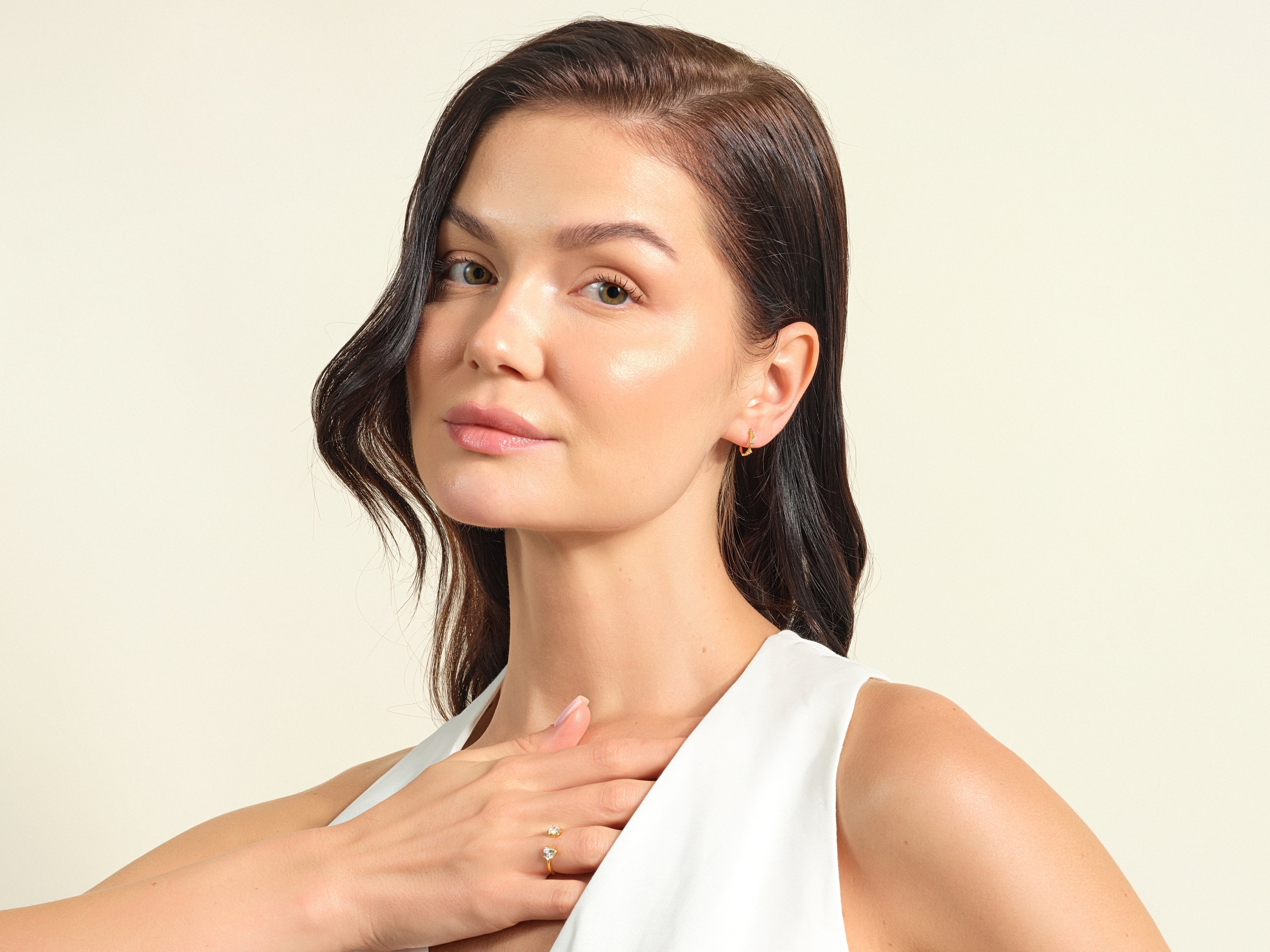 Floral Accent Hoop Earrings