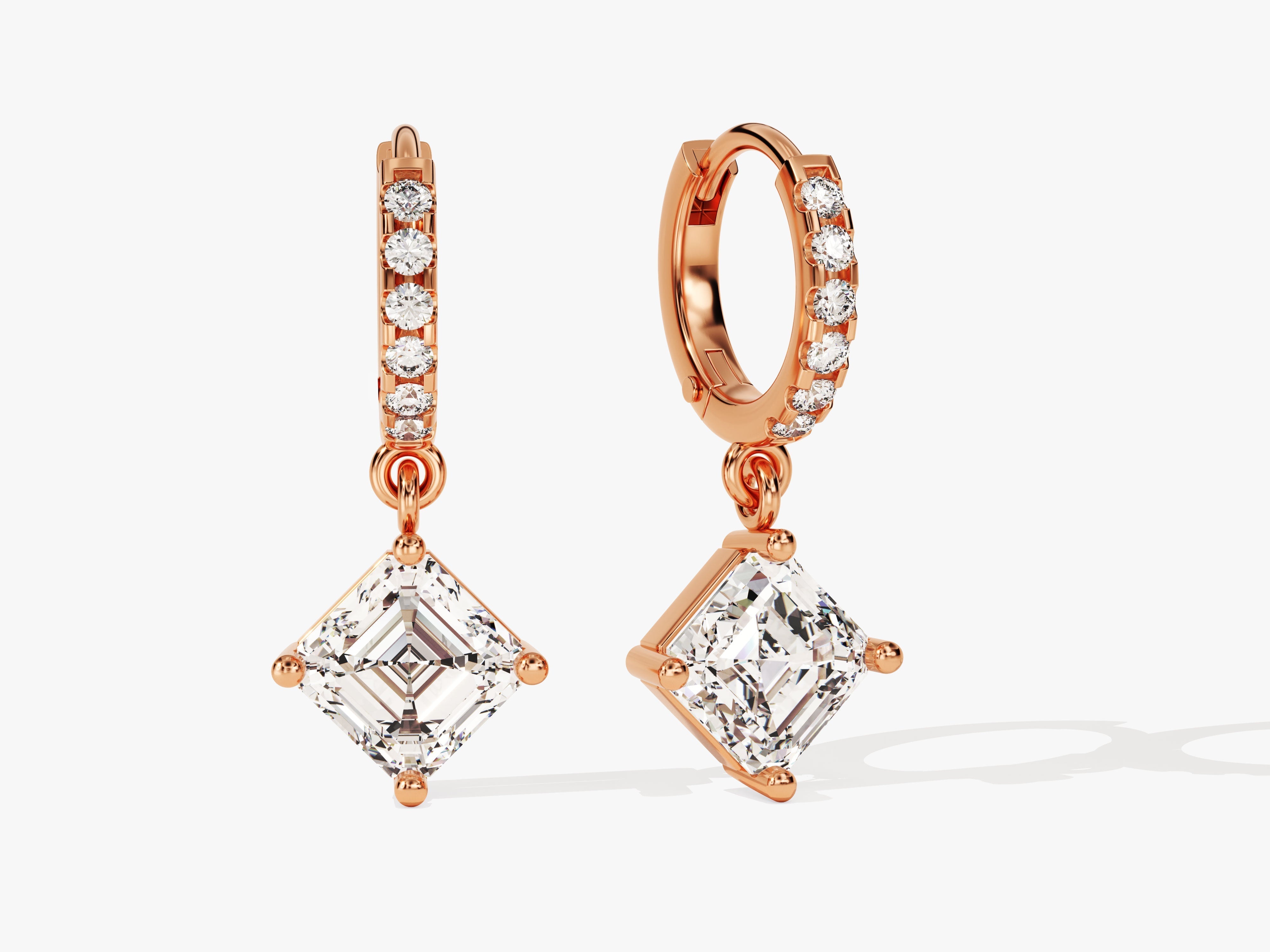 Asscher Cut Drop Earrings