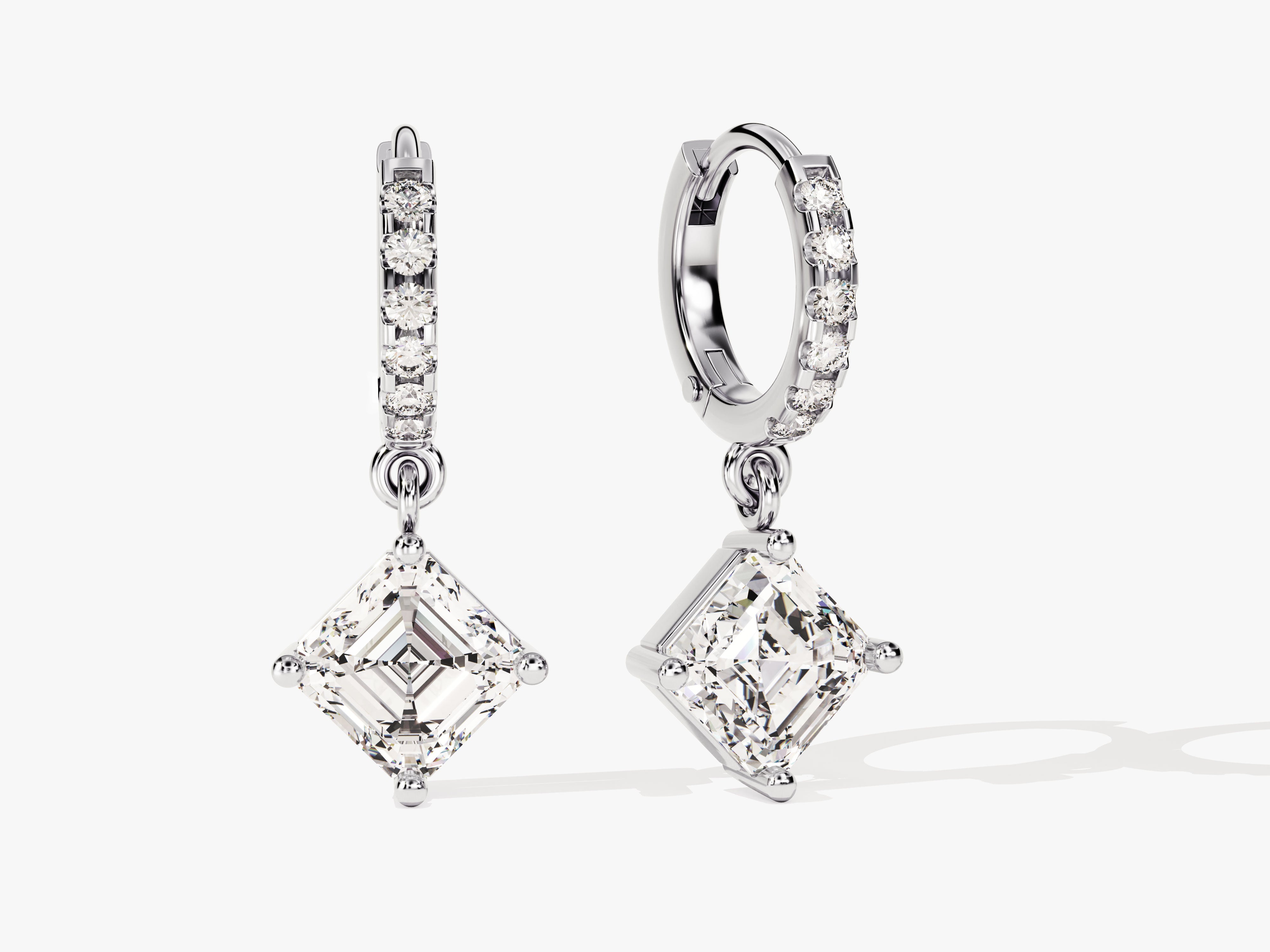 Asscher Cut Drop Earrings