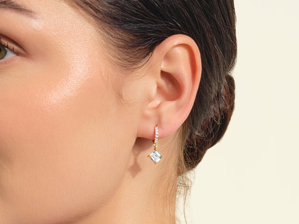 Asscher Cut Drop Earrings