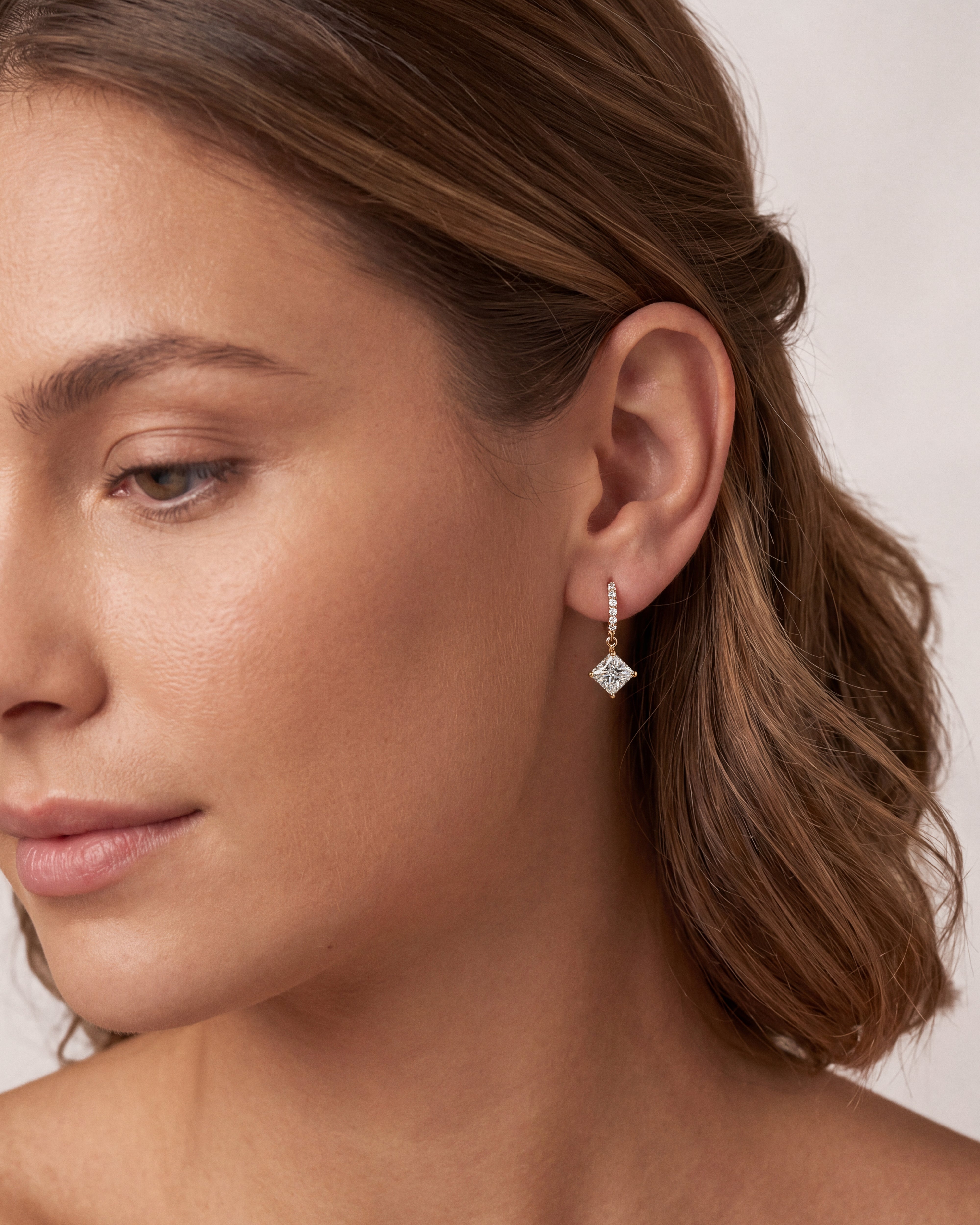 Asscher Cut Drop Earrings