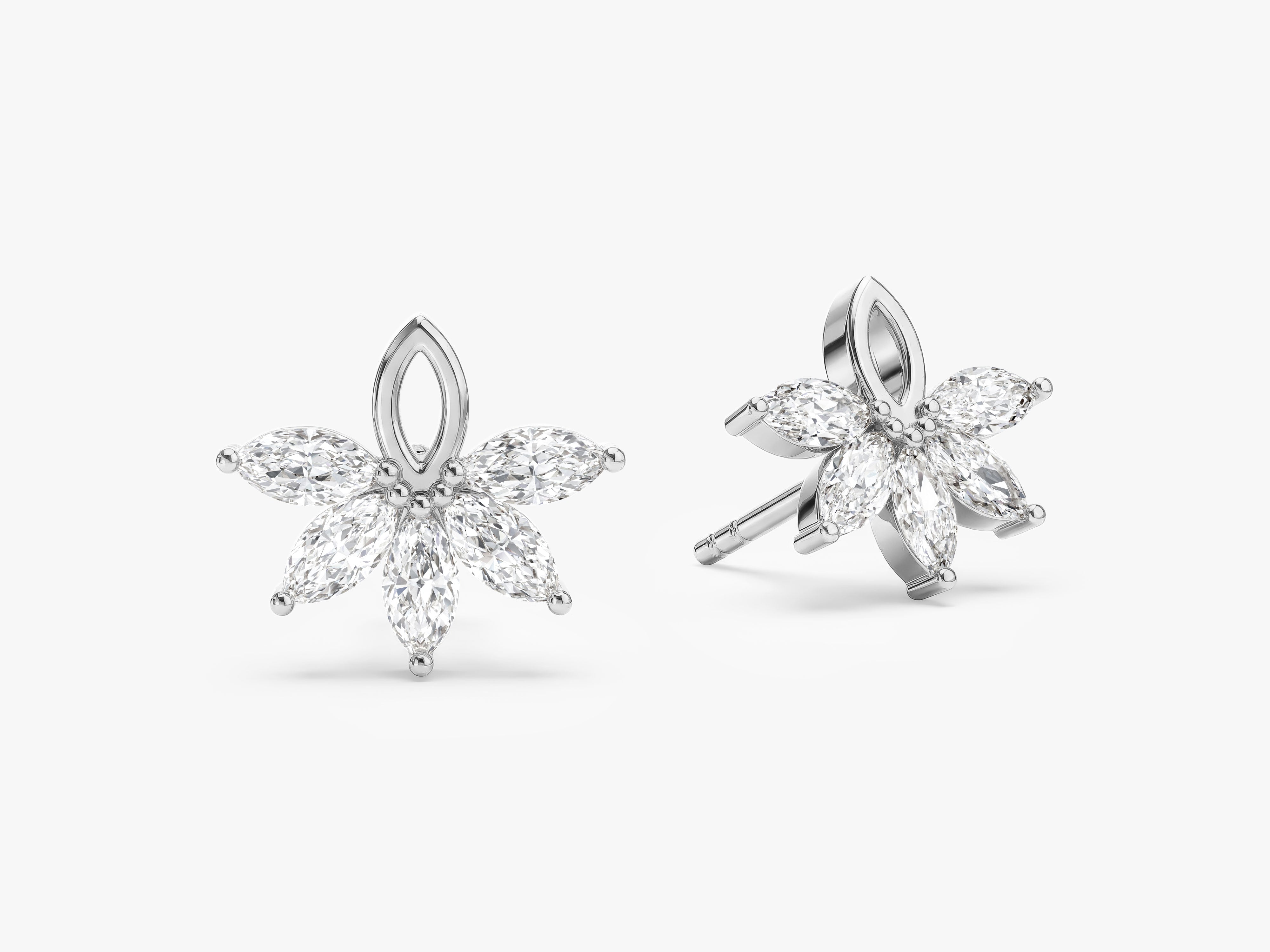 Floral Marquise Stud Earrings