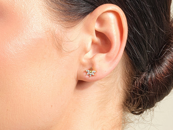Floral Marquise Stud Earrings