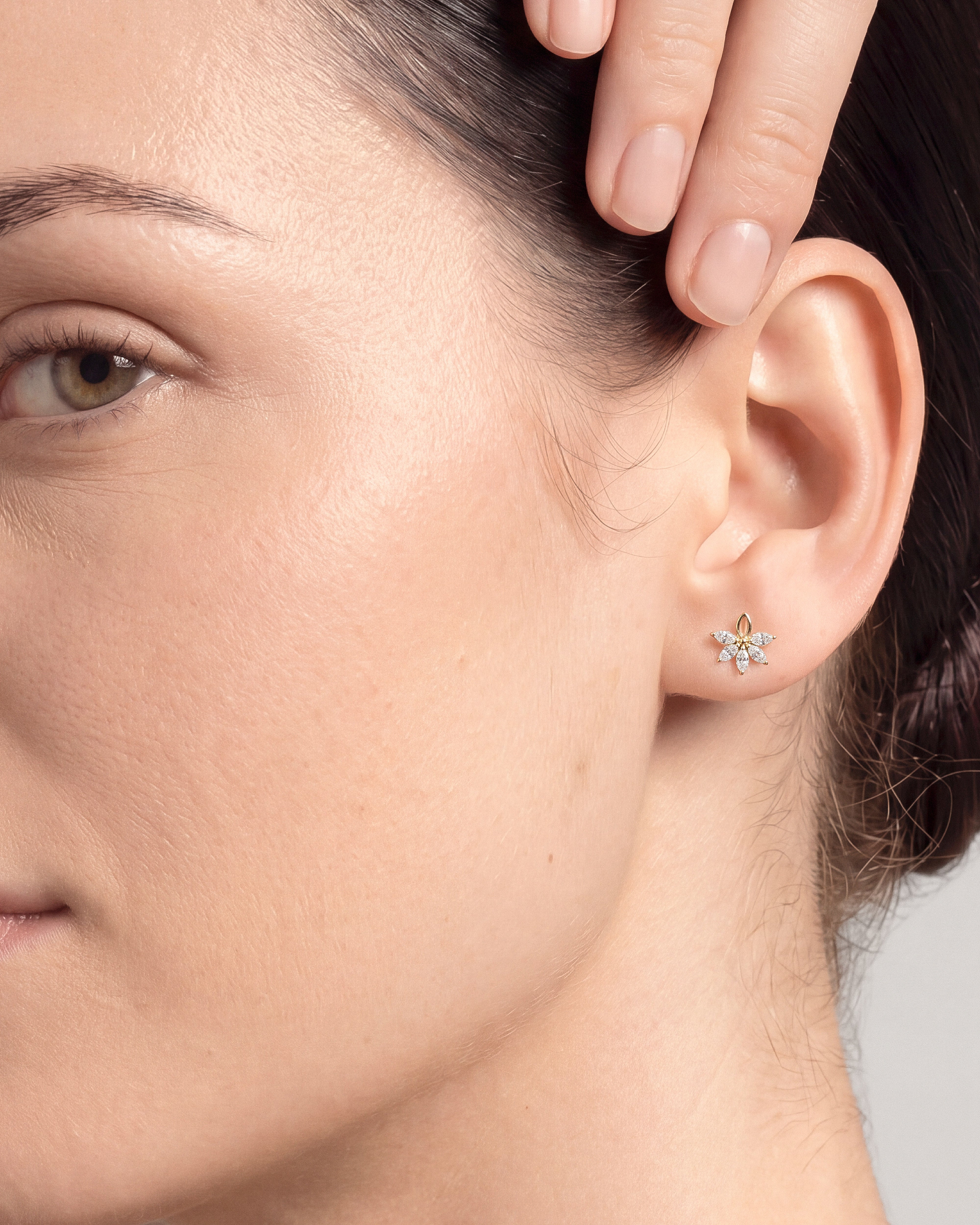 Floral Marquise Stud Earrings