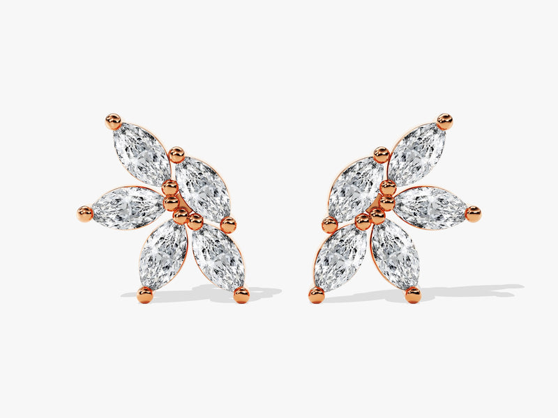 Marquise Flower Stud Earrings