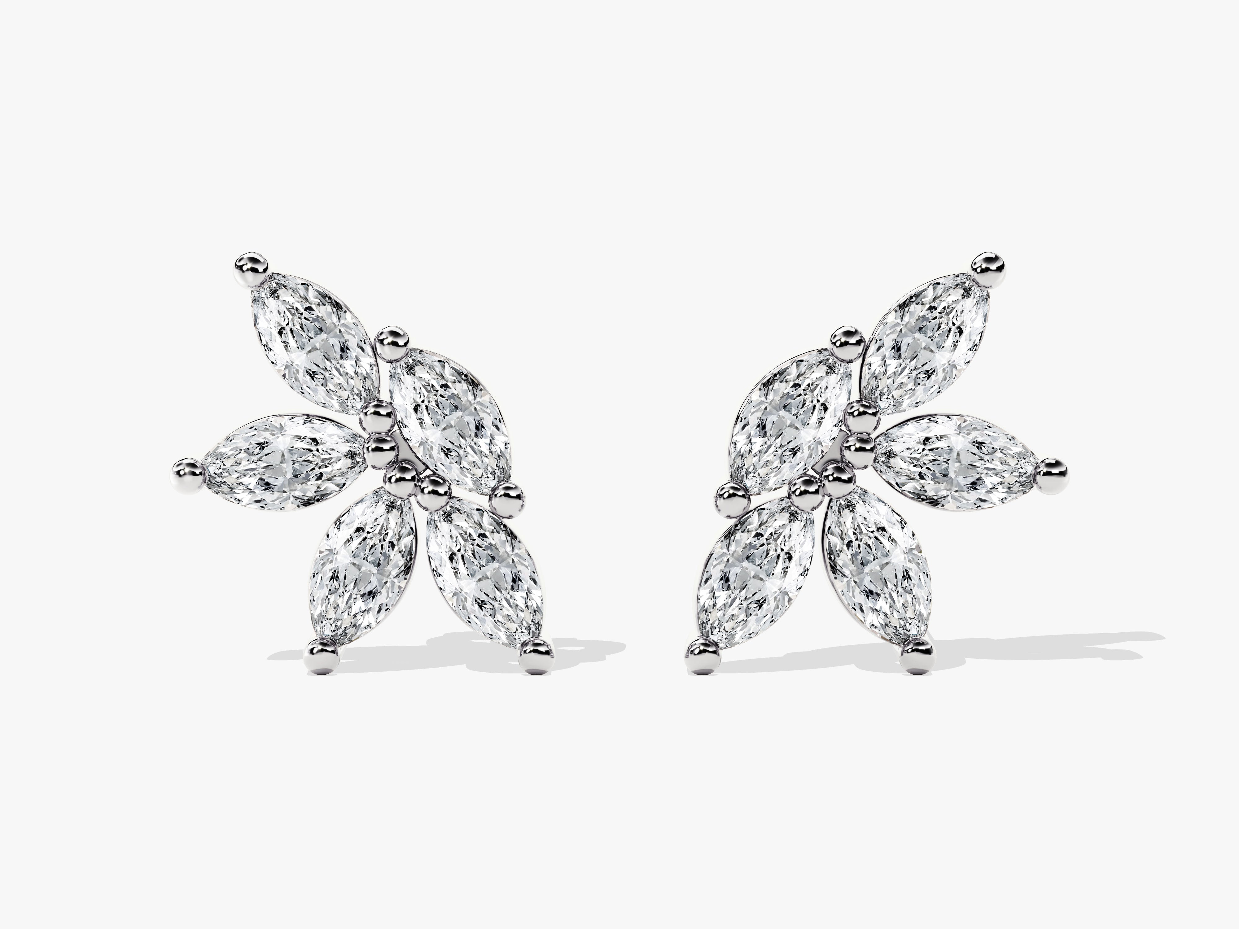 Marquise Flower Stud Earrings