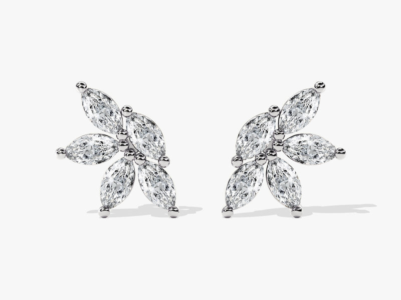 Marquise Flower Stud Earrings