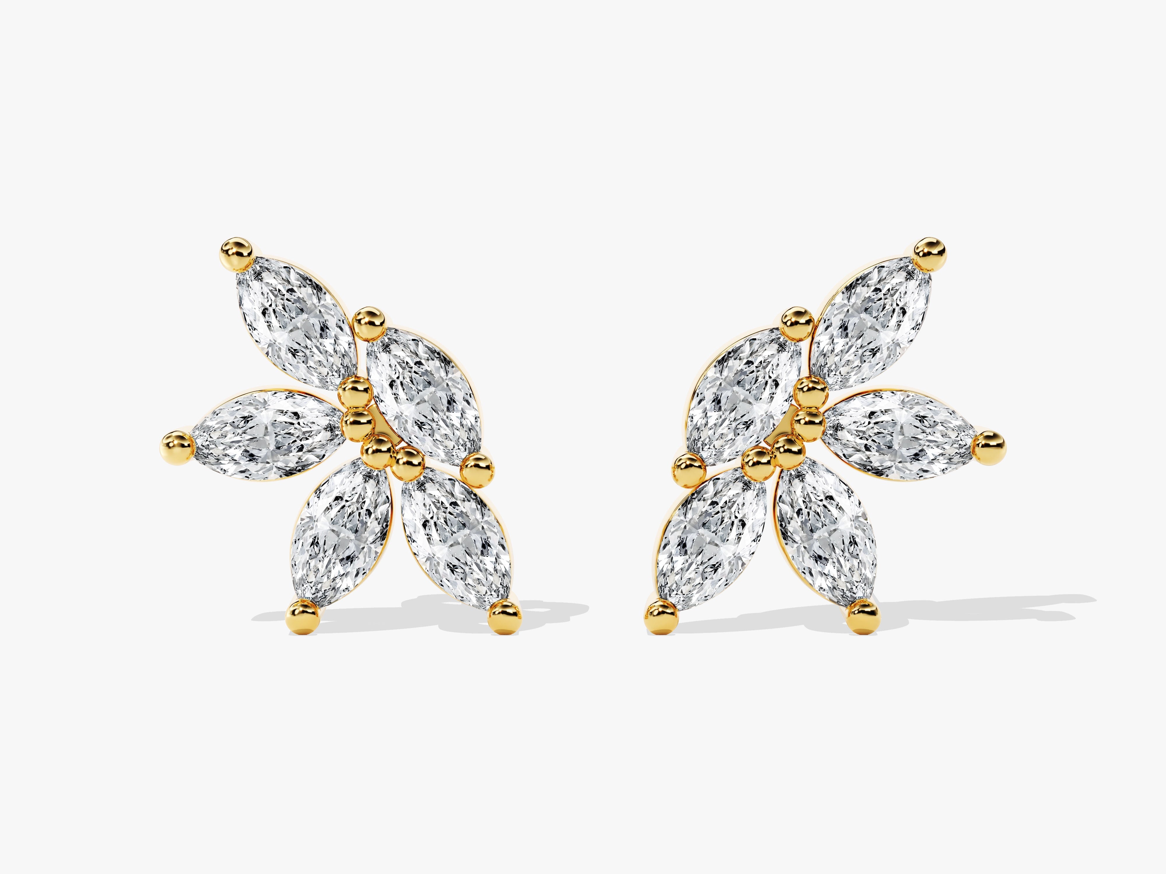 Marquise Flower Stud Earrings