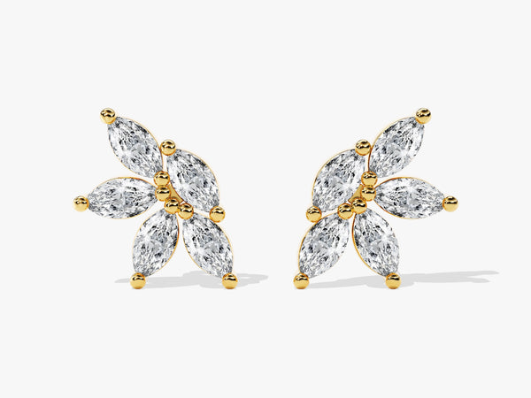 Marquise Flower Stud Earrings