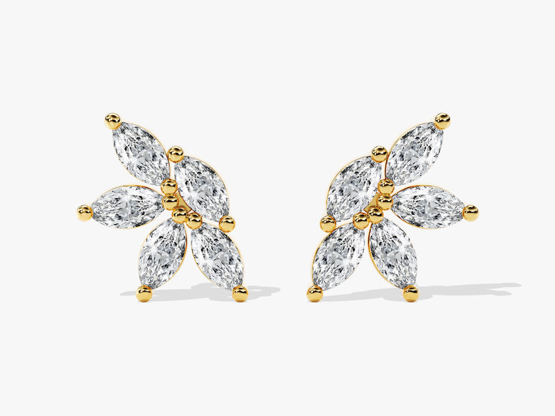 Marquise Flower Stud Earrings