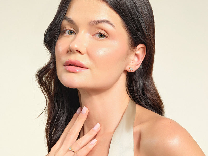 Marquise Flower Stud Earrings