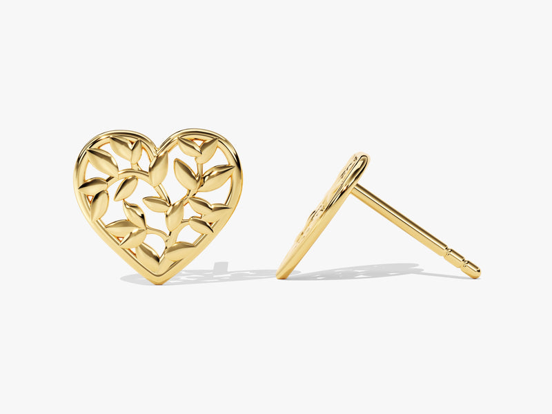 Heart Shaped Leaf Studs