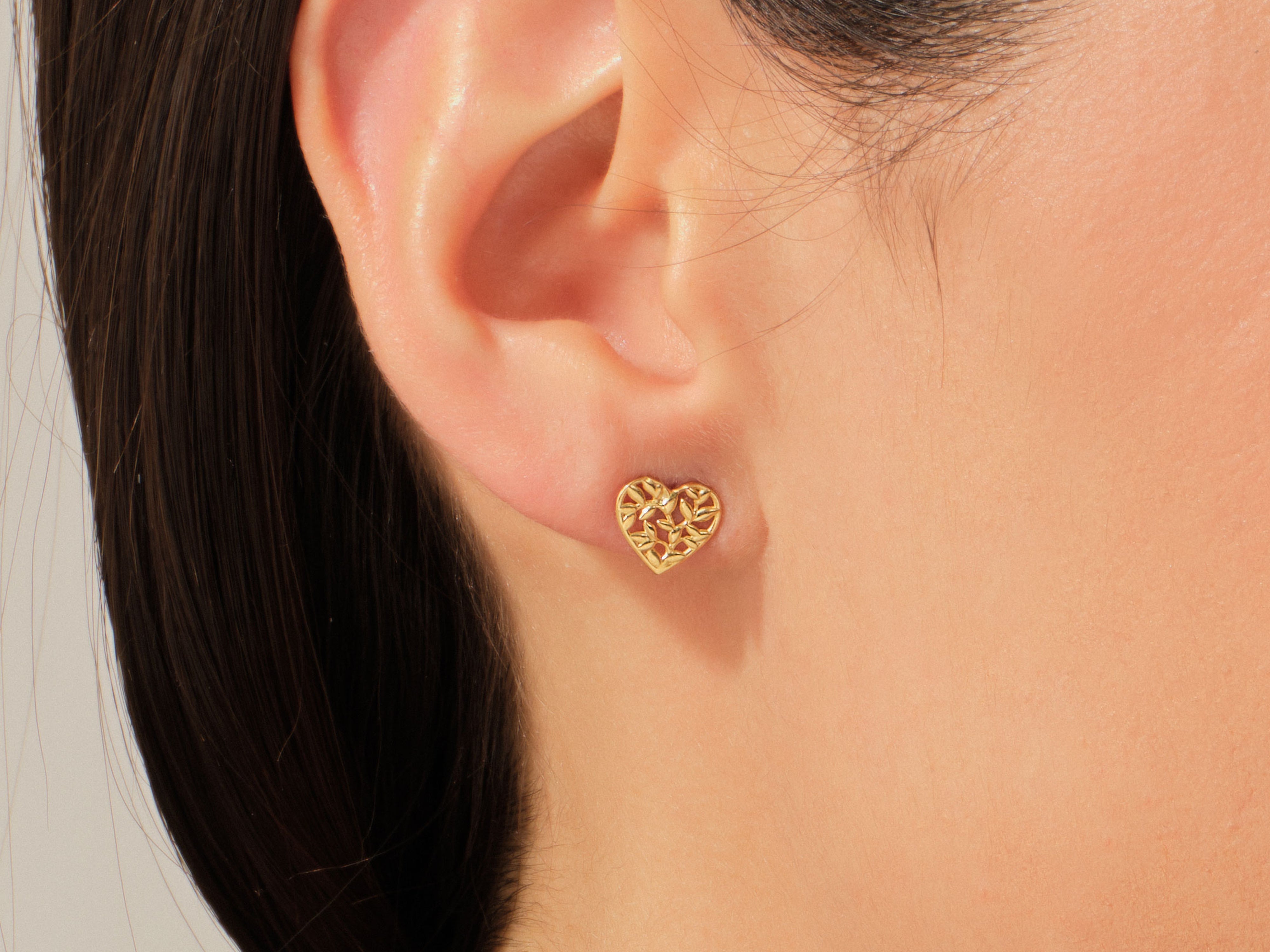 Heart Shaped Leaf Studs
