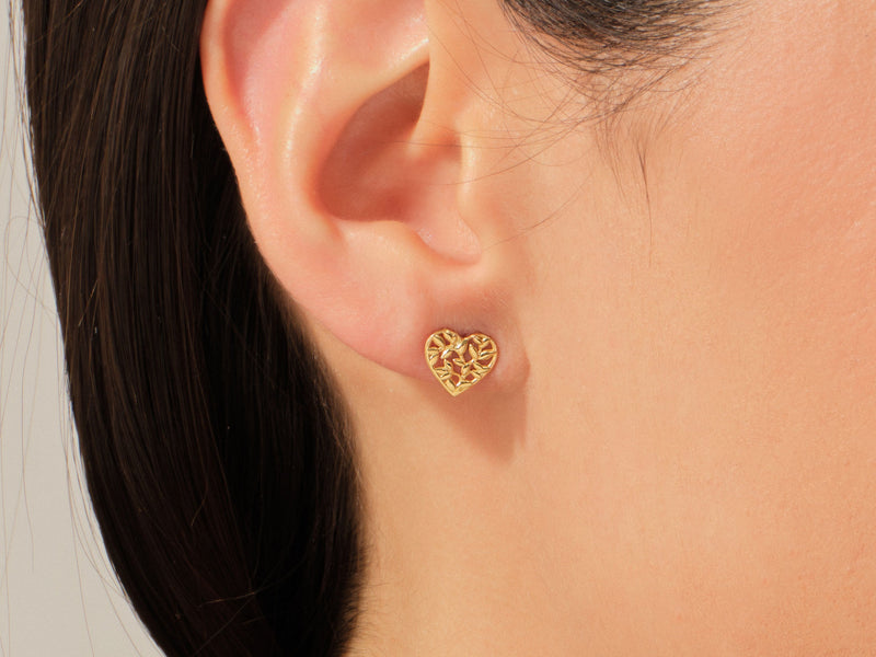 Heart Shaped Leaf Studs