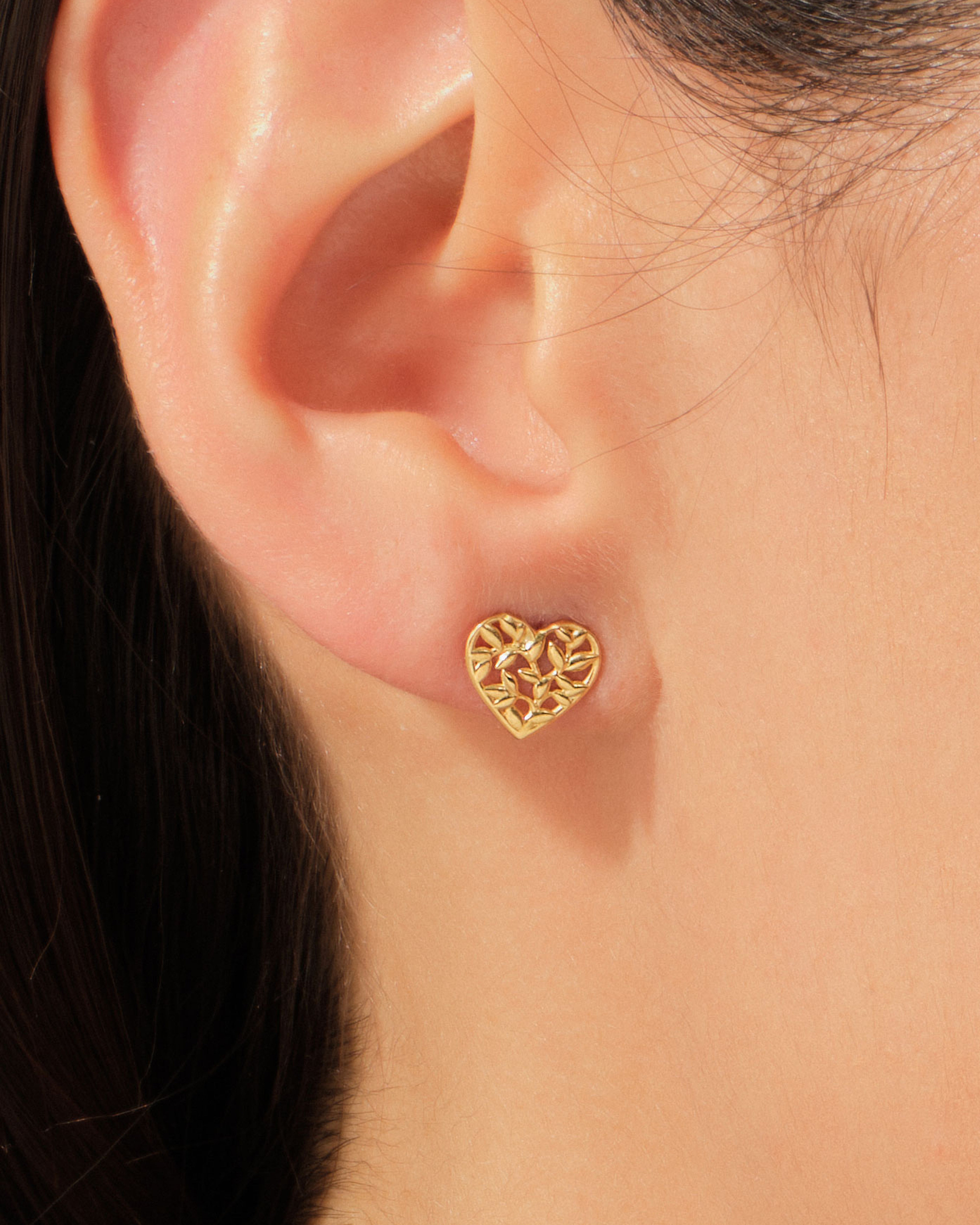 Heart Shaped Leaf Studs