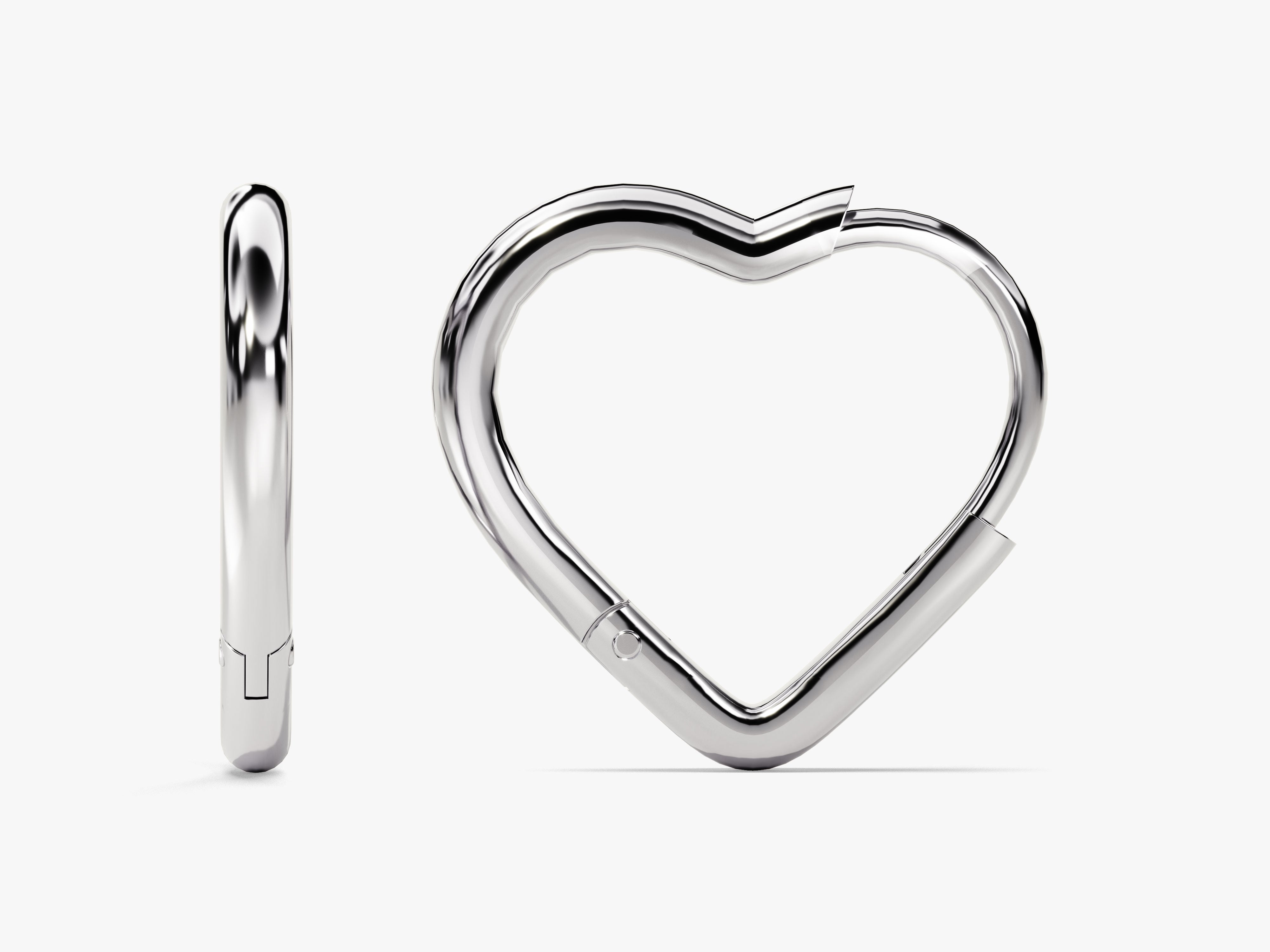 Open Heart Hoop Earrings