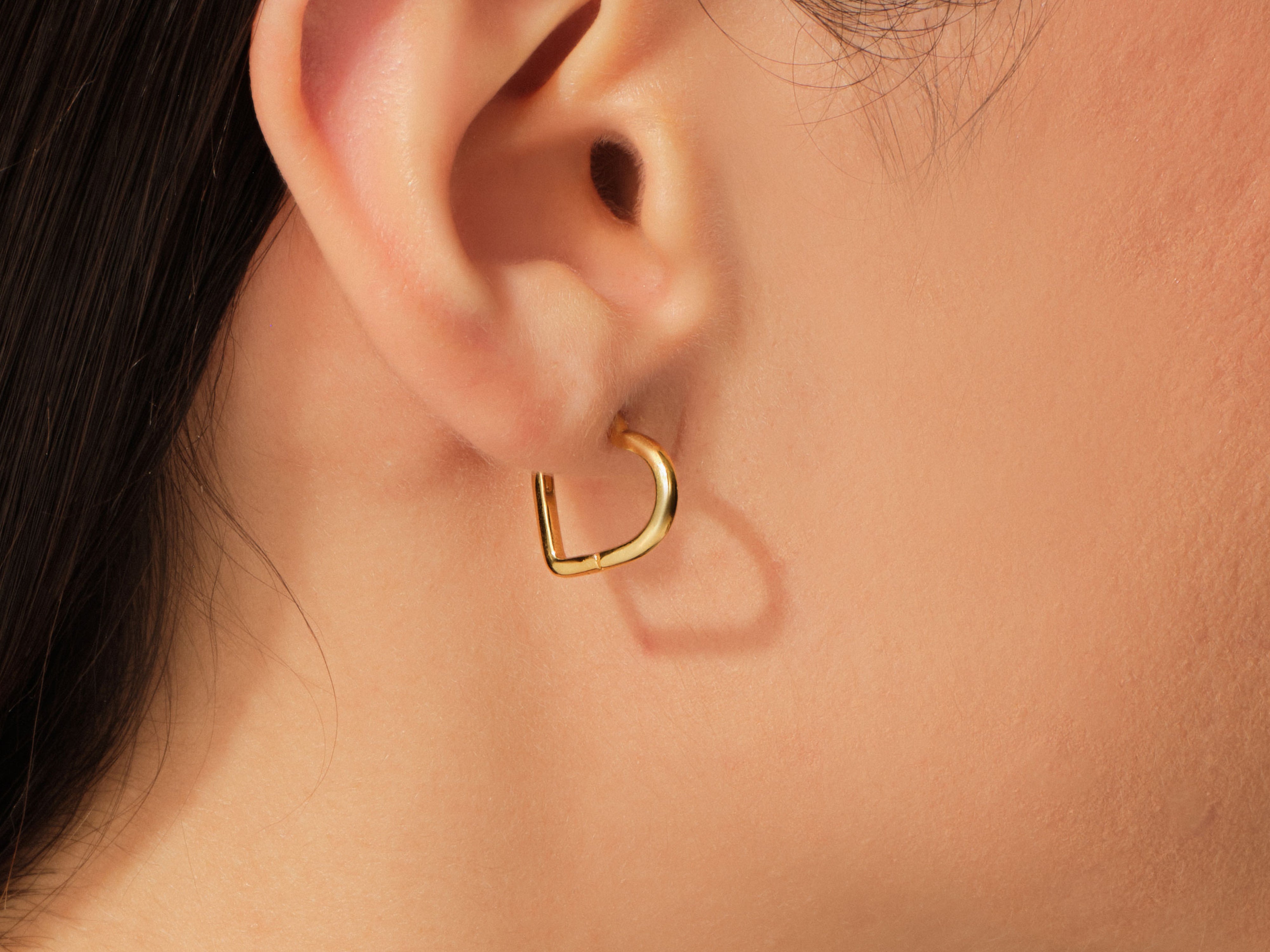 Open Heart Hoop Earrings
