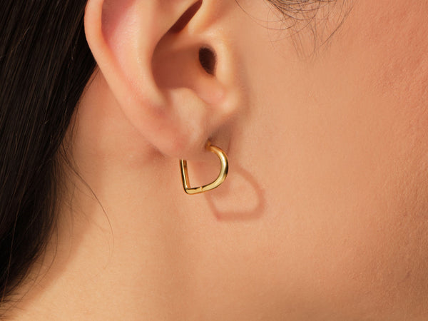 Open Heart Hoop Earrings