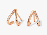 Pave V-Shaped Stud Earrings