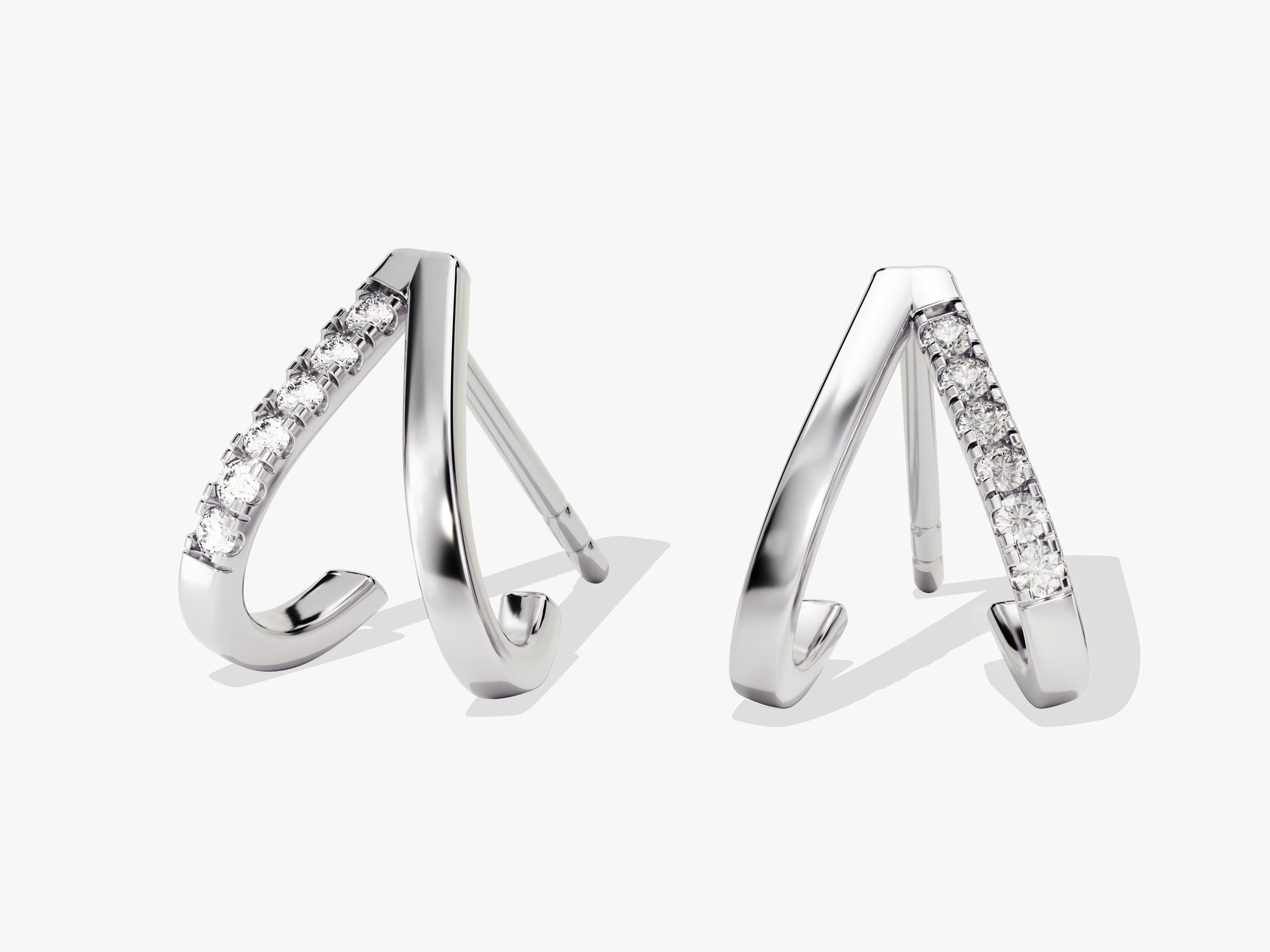 Pave V-Shaped Stud Earrings