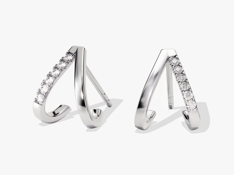 Pave V-Shaped Stud Earrings