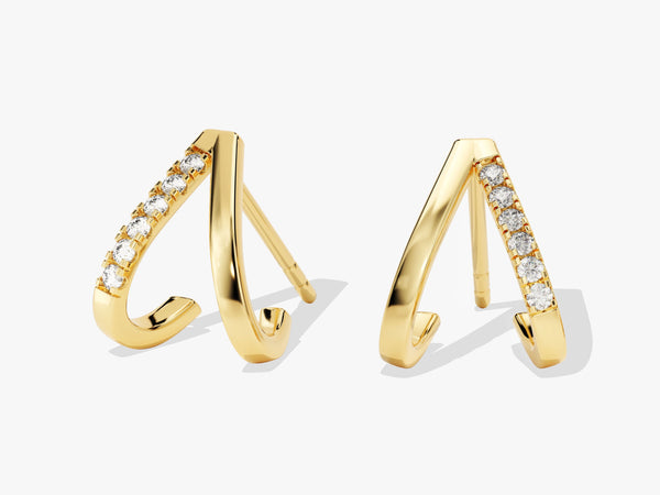 Pave V-Shaped Stud Earrings