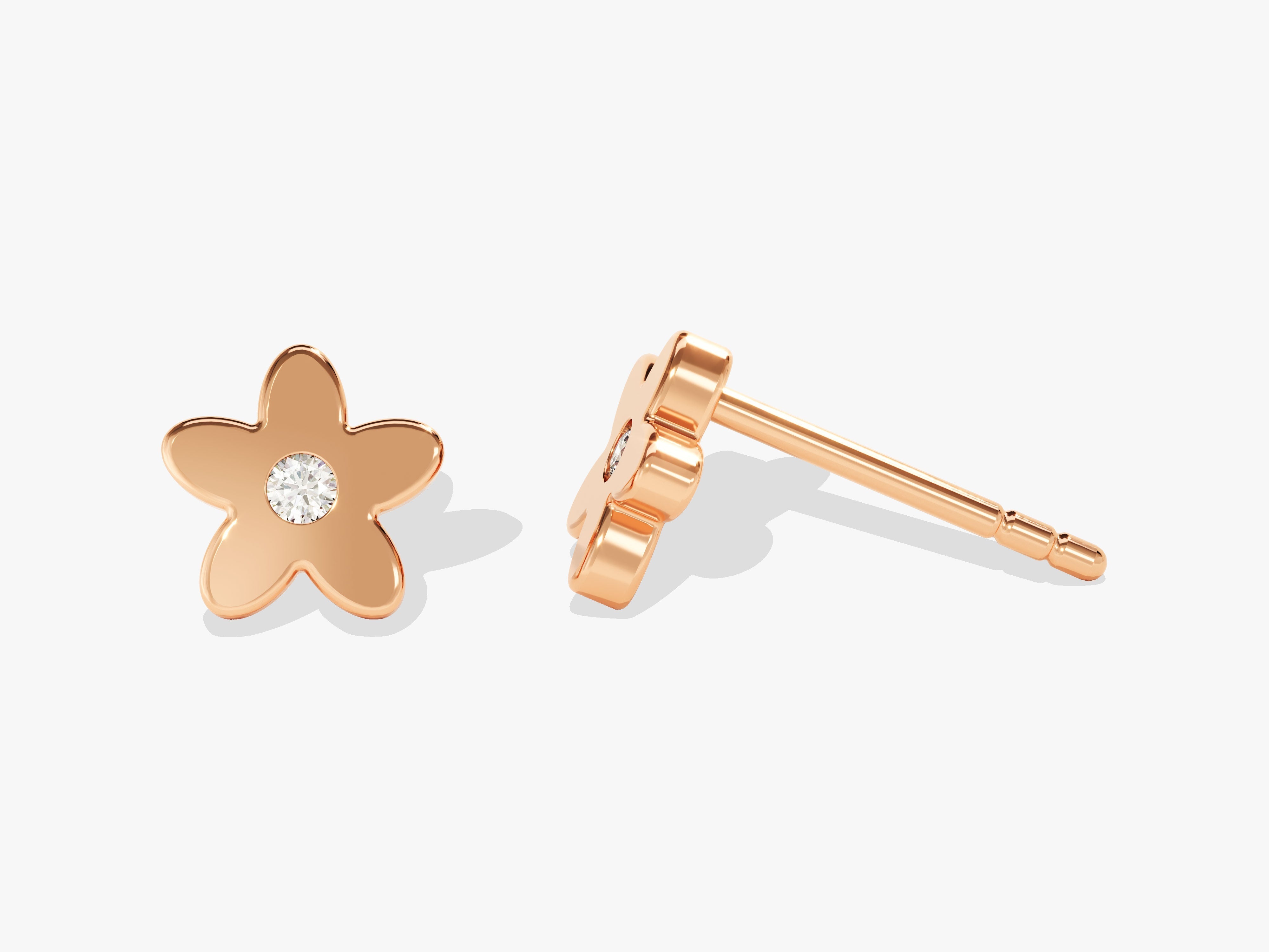 Flush Set Flower Stud Earrings