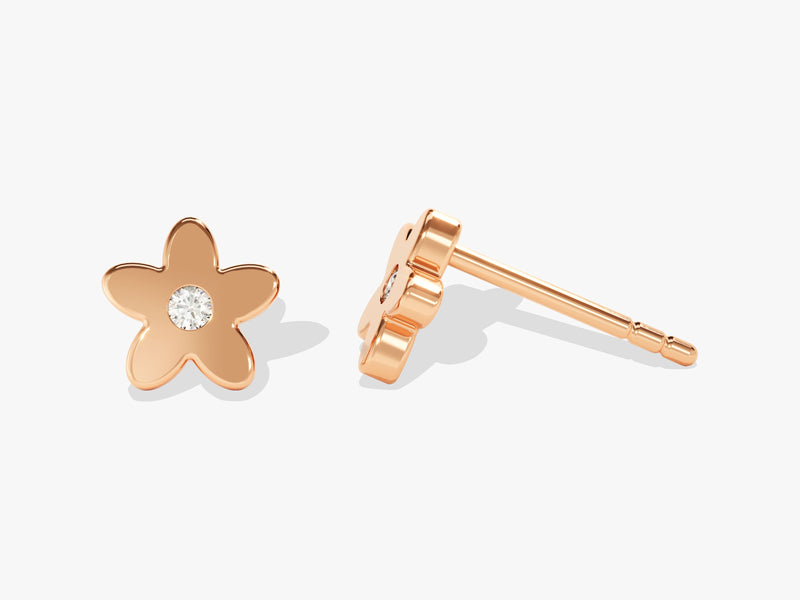 Flush Set Flower Stud Earrings