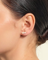 Trio Pearl Stud Earrings