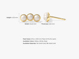 Trio Pearl Stud Earrings