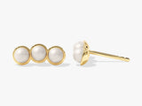 Trio Pearl Stud Earrings