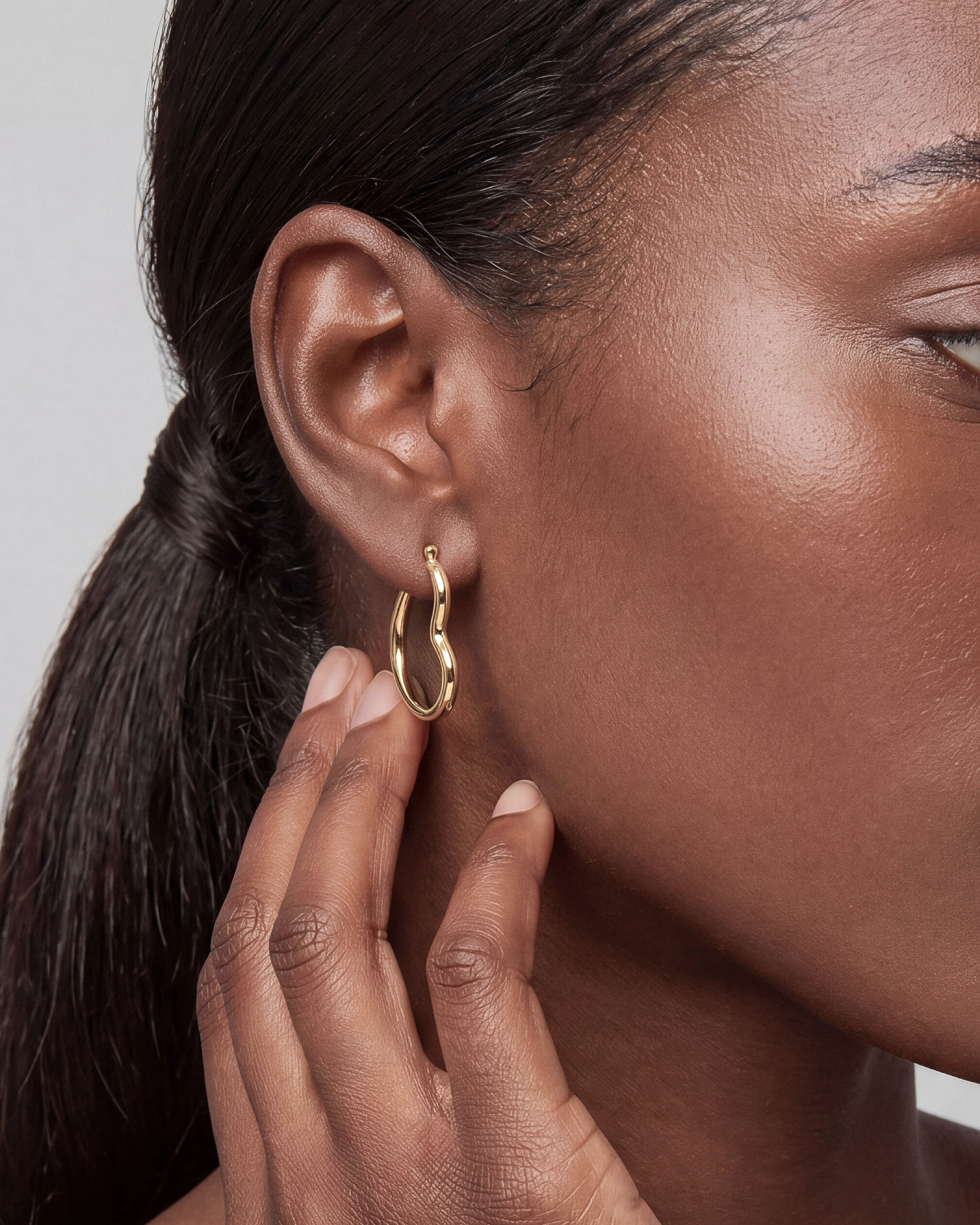 Abstract Heart Hoop Earrings