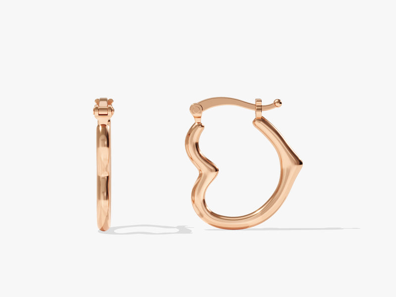 Abstract Heart Hoop Earrings