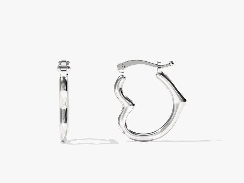 Abstract Heart Hoop Earrings