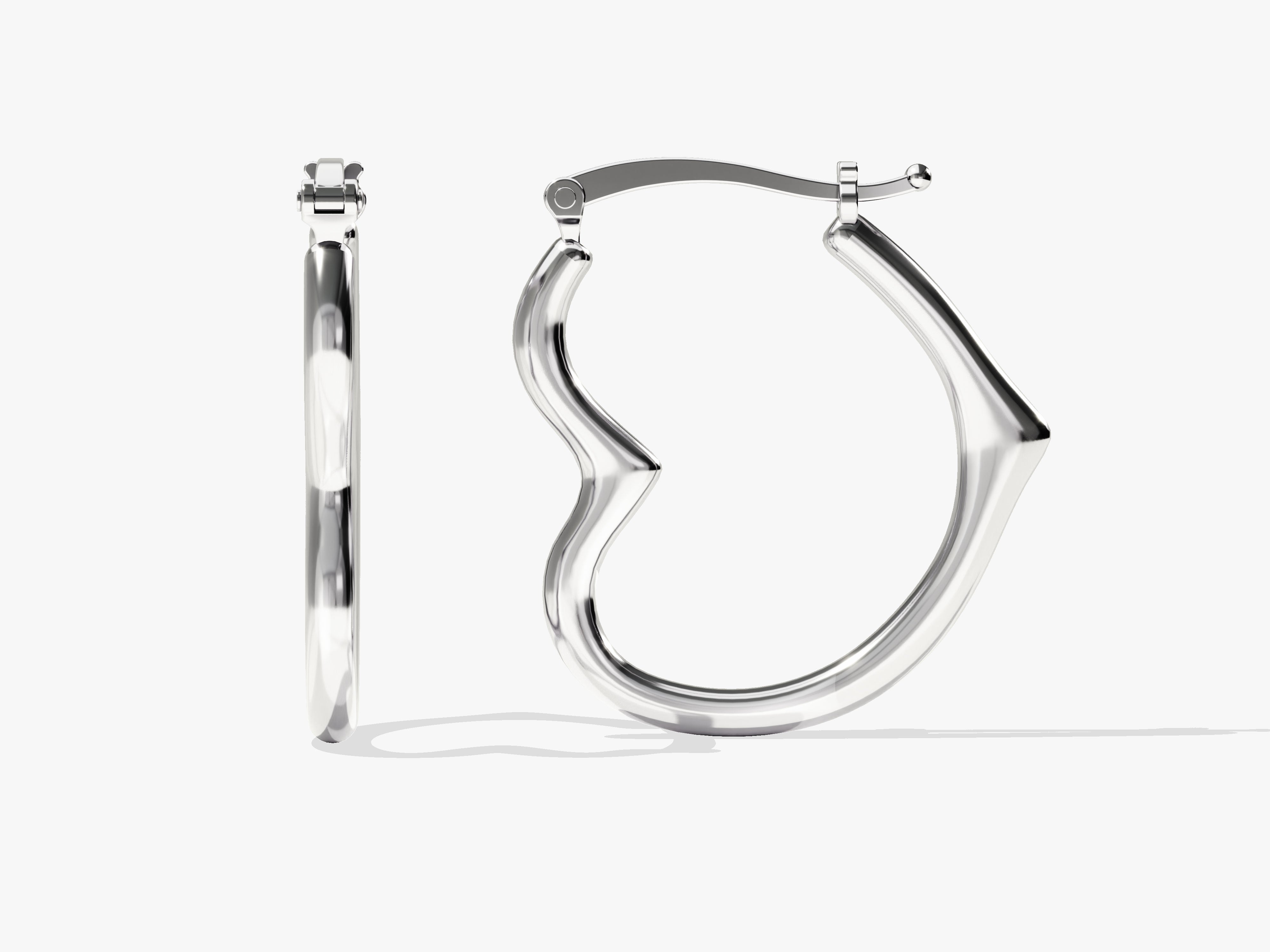 Abstract Heart Hoop Earrings