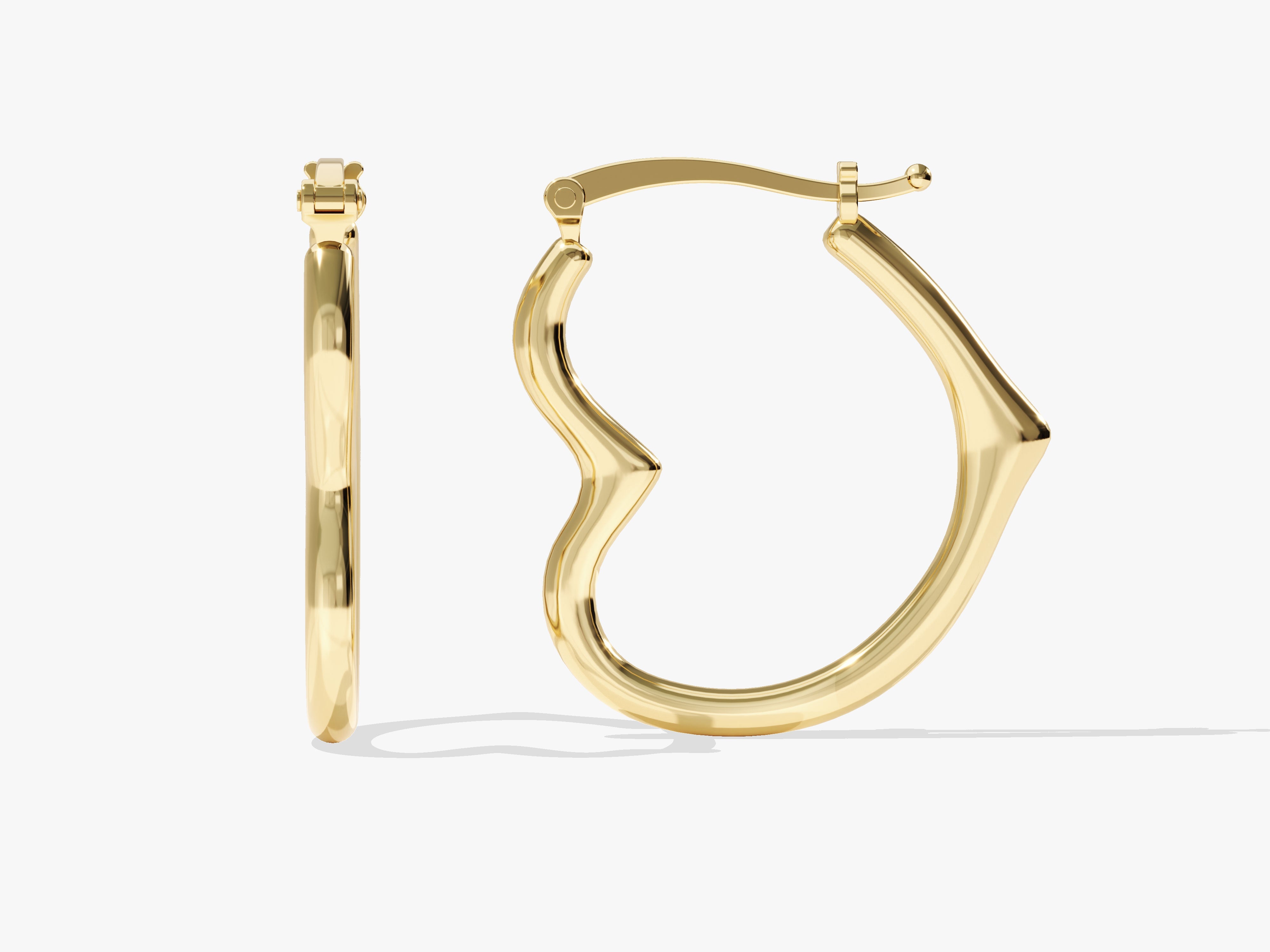 Abstract Heart Hoop Earrings