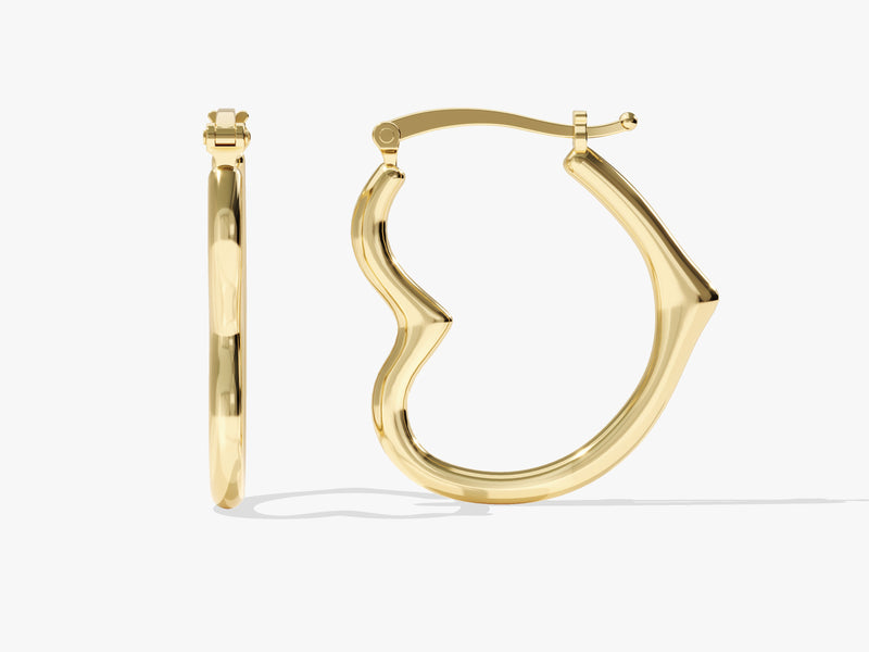 Abstract Heart Hoop Earrings