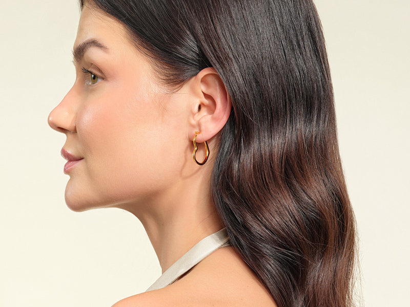 Abstract Heart Hoop Earrings