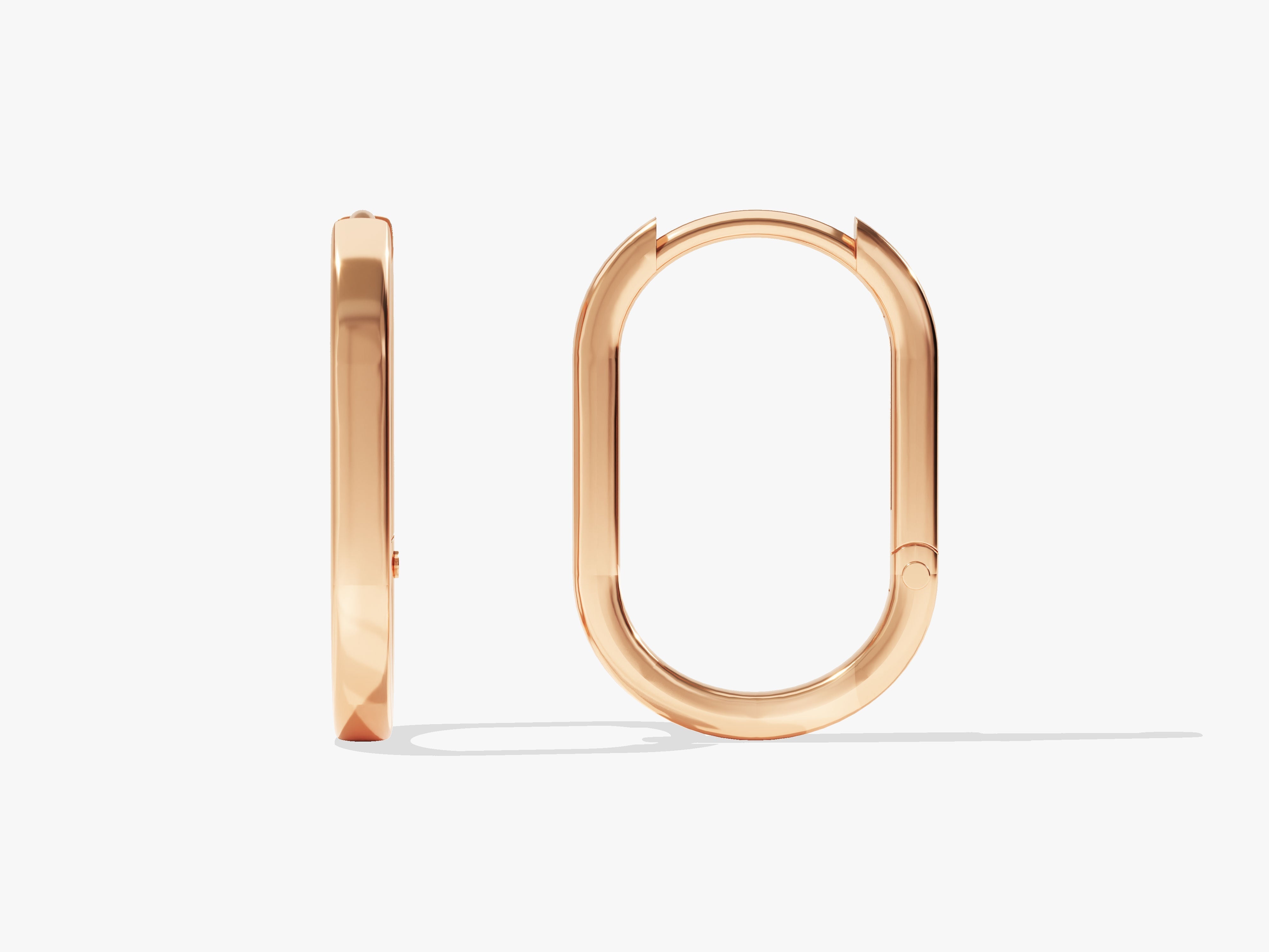 Elongated Oval Hoop Earrings