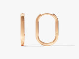 Elongated Oval Hoop Earrings