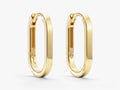 Elongated Oval Hoop Earrings