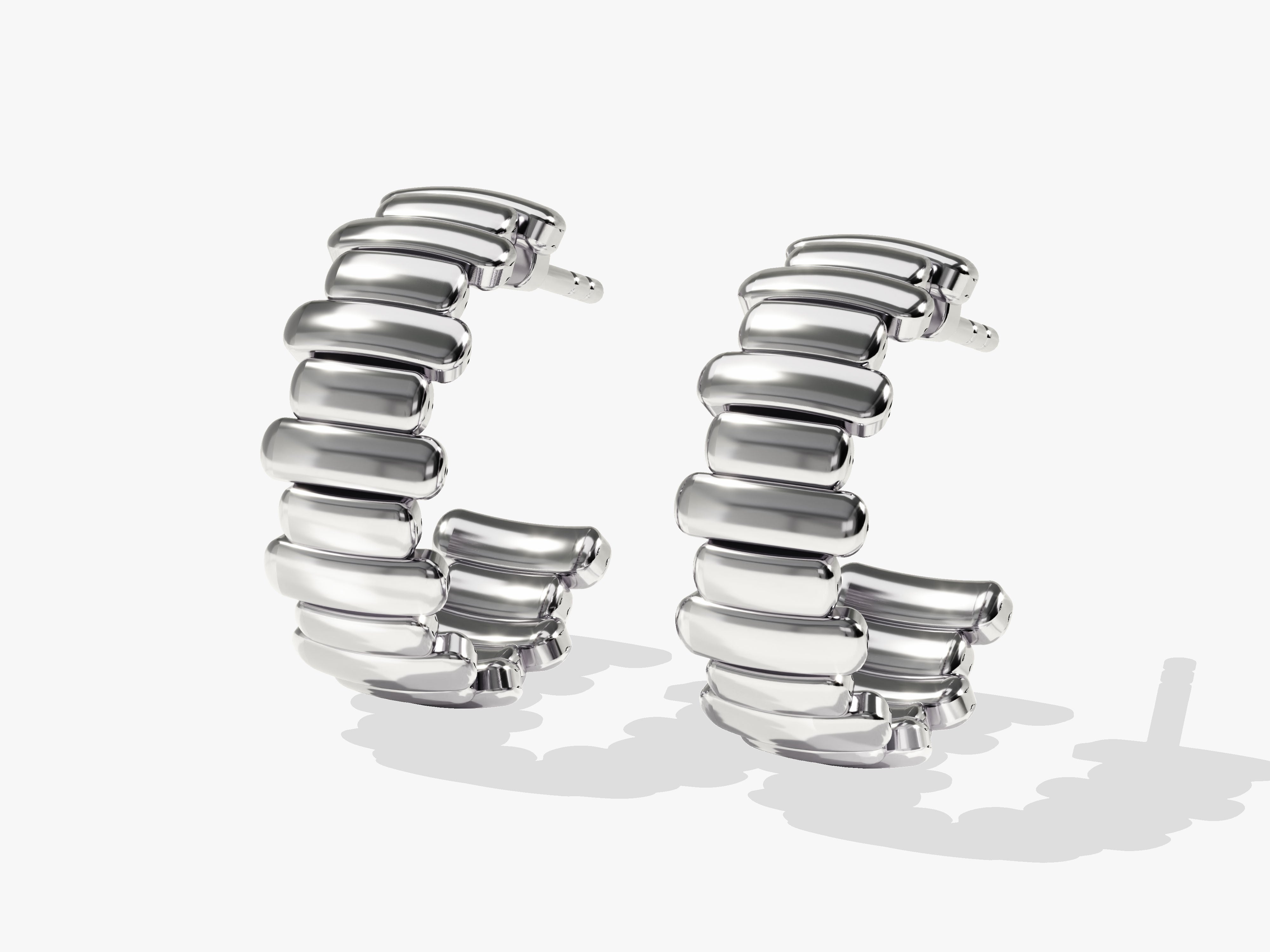 Block Hoop Earrings