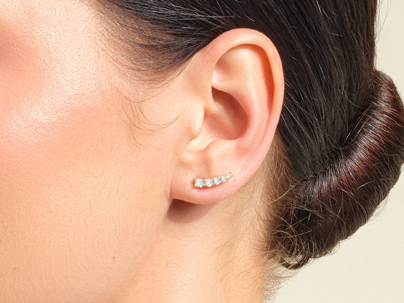 Ear Climber Stud Earrings