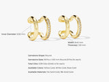 Gold diamond ear cuffs, jewelry, 14k solid gold, 18k solid gold