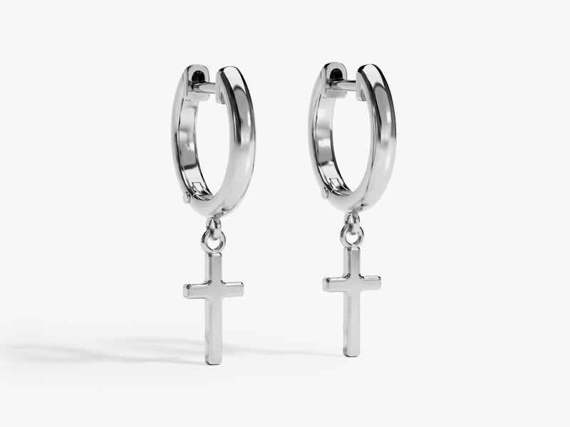 Cross Hoop Earrings